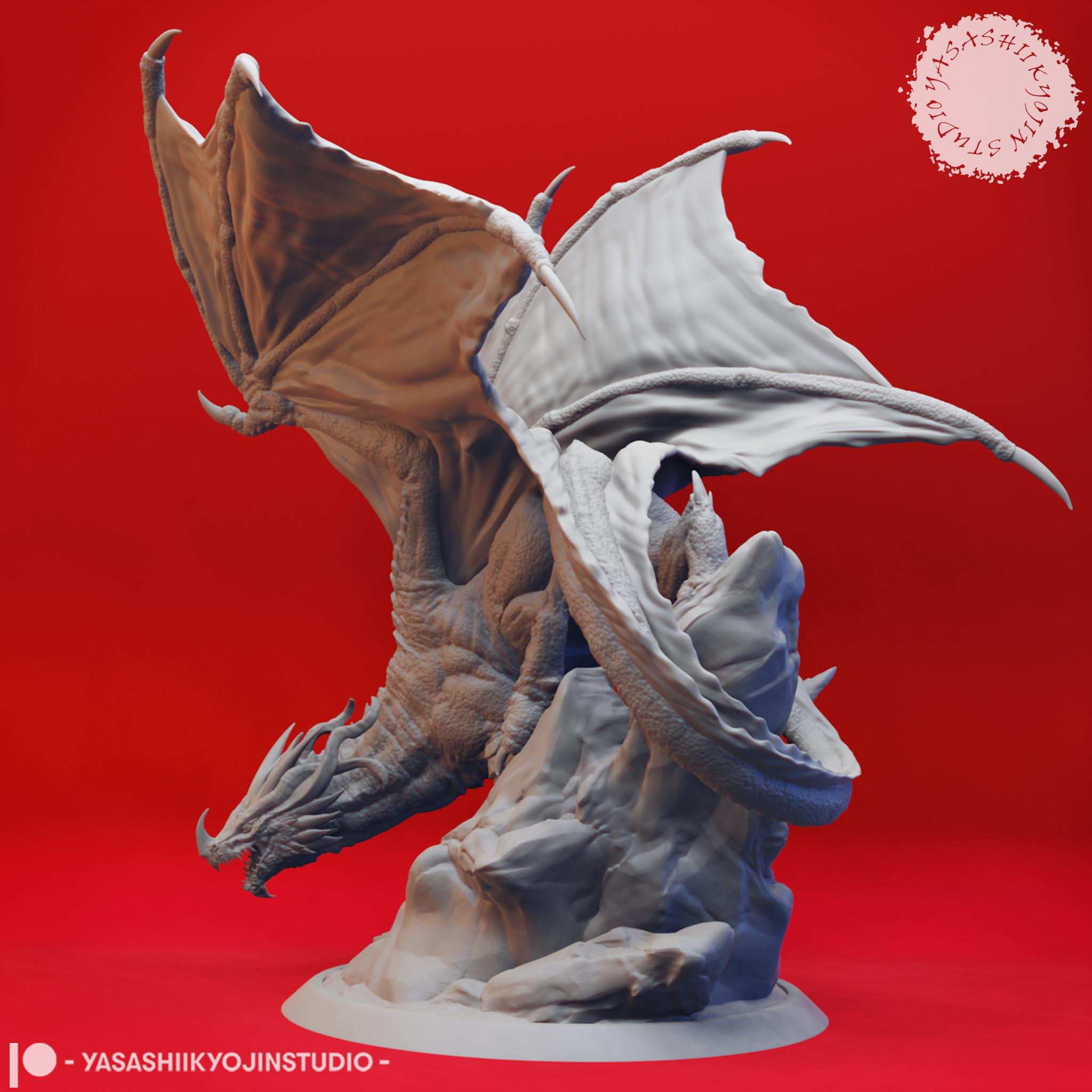 Ancient Red Dragon - Tabletop Miniature (Pre-Supported) 3d model