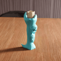 Gothic Skull and Heart Pillar Candle Holder 3d model