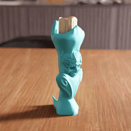 Gothic Skull and Heart Pillar Candle Holder 3d model