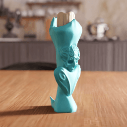 Gothic Skull and Heart Pillar Candle Holder 3d model