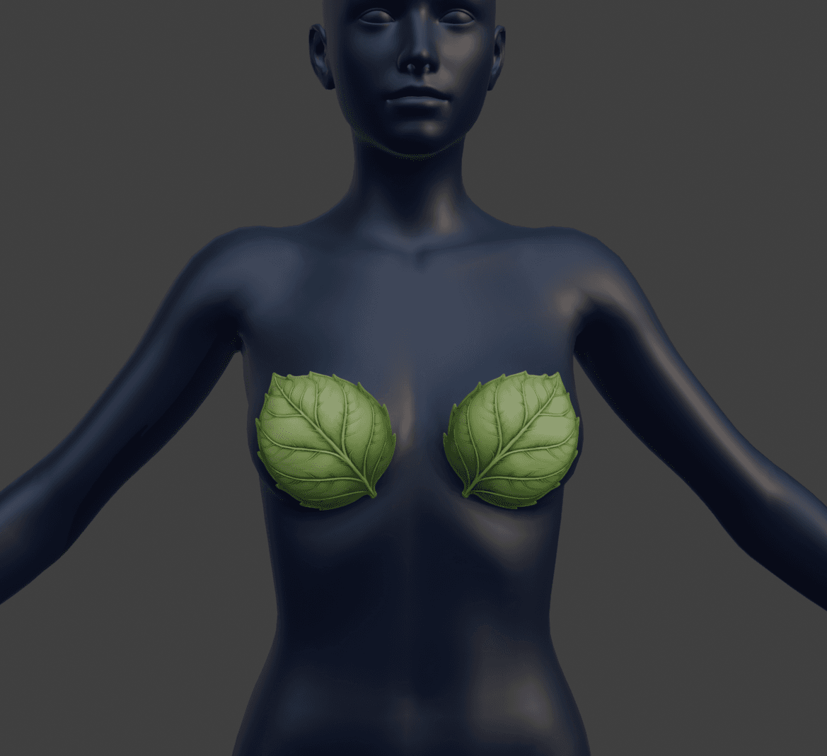 Sylvan Leaf Bra Cups – Fantasy Forest Costume Armor 3d model
