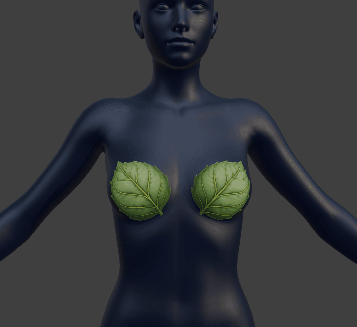 Sylvan Leaf Bra Cups – Fantasy Forest Costume Armor 3d model