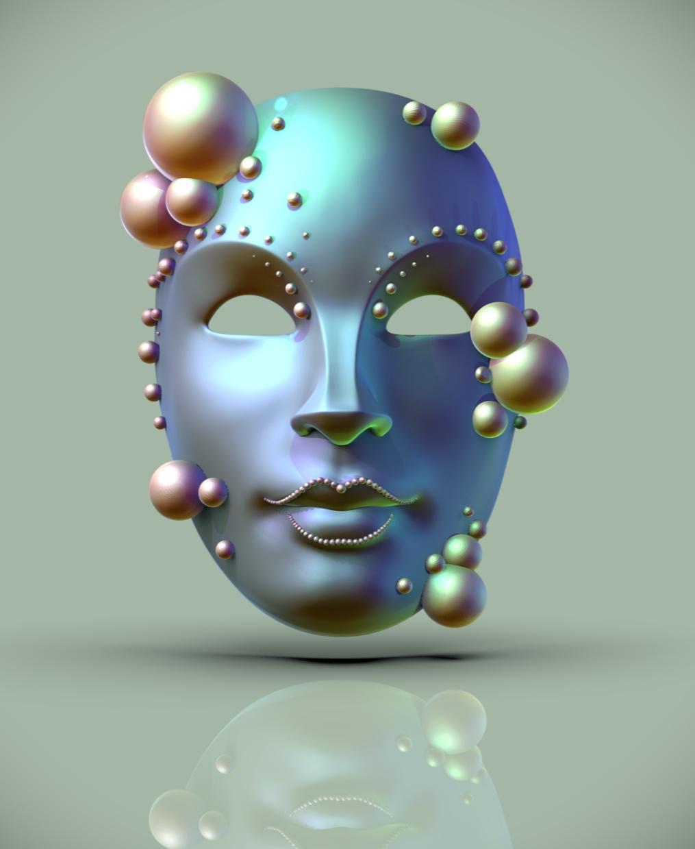 Bubble Mask -"Bubbles" (Sculptober Day 23) 3d model
