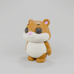 Flexy Hamster Figurine + Keychain 3d model