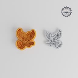 Phoenix Cookie Cutter & Stamp Set, Fire Bird Shapes, Fondant Tool, S/M/L Sizes, Mythical Flame Baking Decor PRODUCT_1032 3d model
