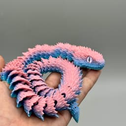 Articulated Bush Viper Snake | Pre-Painted + Optional 8mm Glass Eye Version 3d model