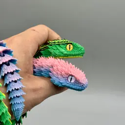Articulated Bush Viper Snake | Pre-Painted + Optional 8mm Glass Eye Version 3d model
