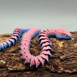 Articulated Bush Viper Snake | Pre-Painted + Optional 8mm Glass Eye Version 3d model