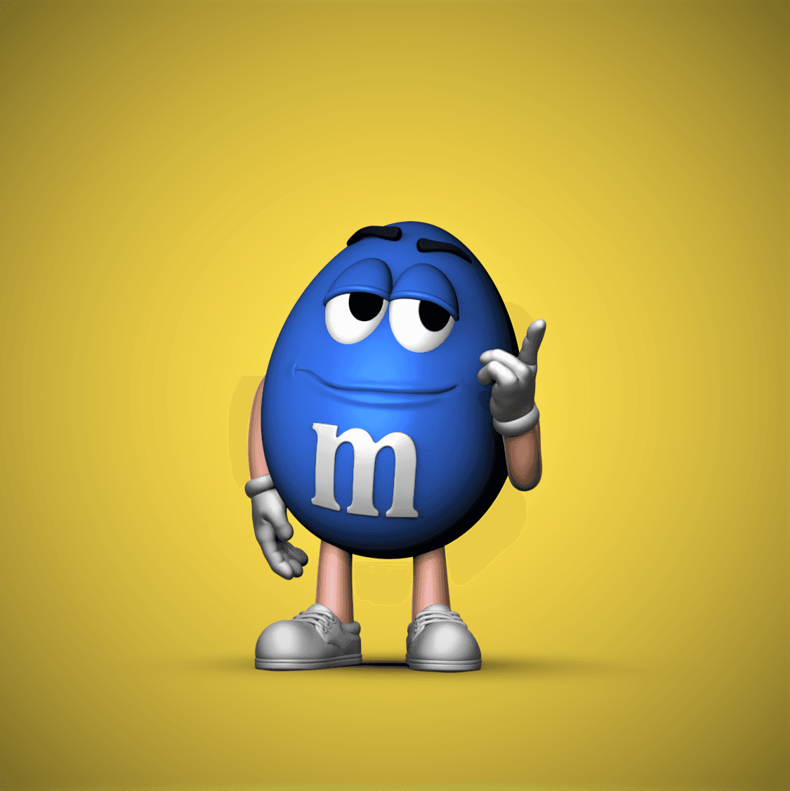 Blue M&M Mascot 3d model