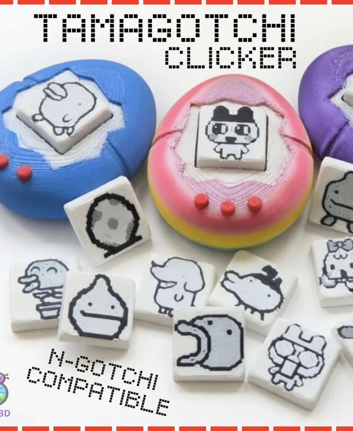 Tamagotchi Clicker - Pantallas Retro - Virtual Pet 3d model