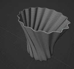Ribbed Curvy Vase 3d model