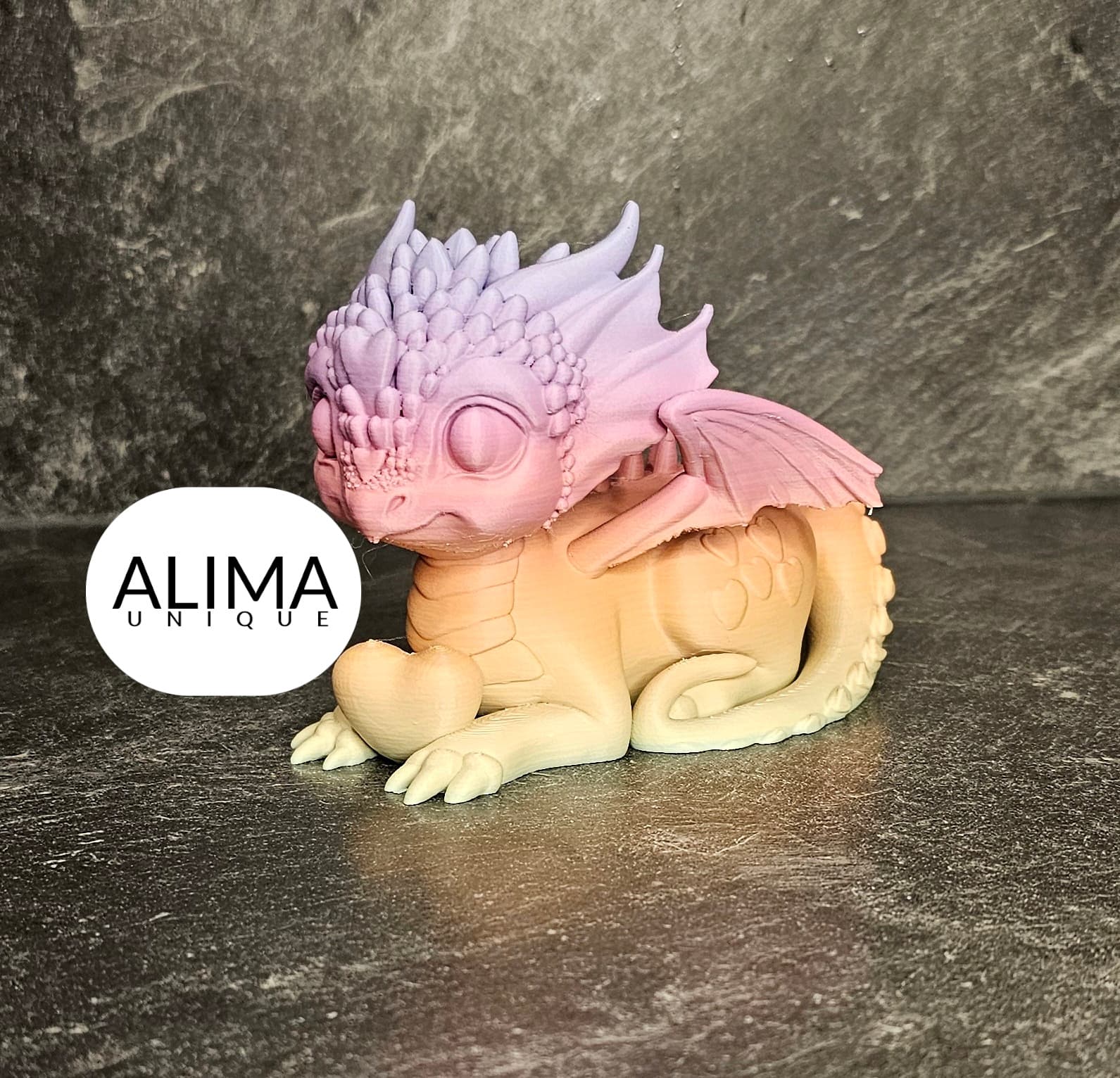 majestic baby dragon - heart design 3d model