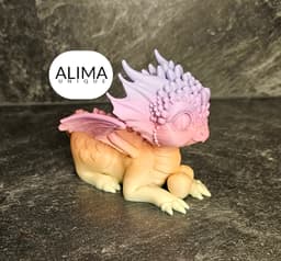 majestic baby dragon - heart design 3d model