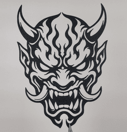 Oni Demon Mask Wall Art Decor.stl 3d model
