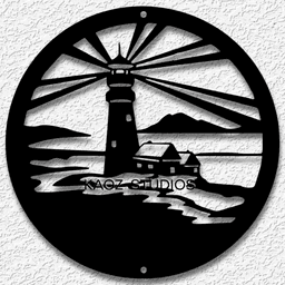 lighthouse wall art ocean wall decor beach decoration 3d model