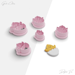 Easter Day Polymer Clay Cutter Package, 5 Models, 2 Cutter Version, 5 Size, Stl File, No: 1193 3d model