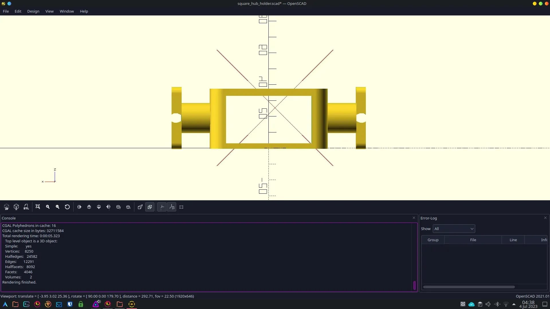 Square Hub Holder 3d model