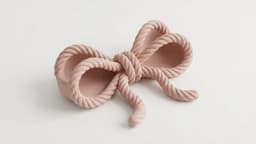 Coquette Rope Bow Jewelry Dish - Sculptural Ribbon Trinket Tray for 3D Printing 3d model