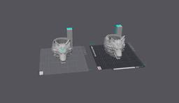 fenrir wolf head plant pot double heads 3d model