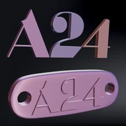 FREE A24 Logo and Keychain 3d model