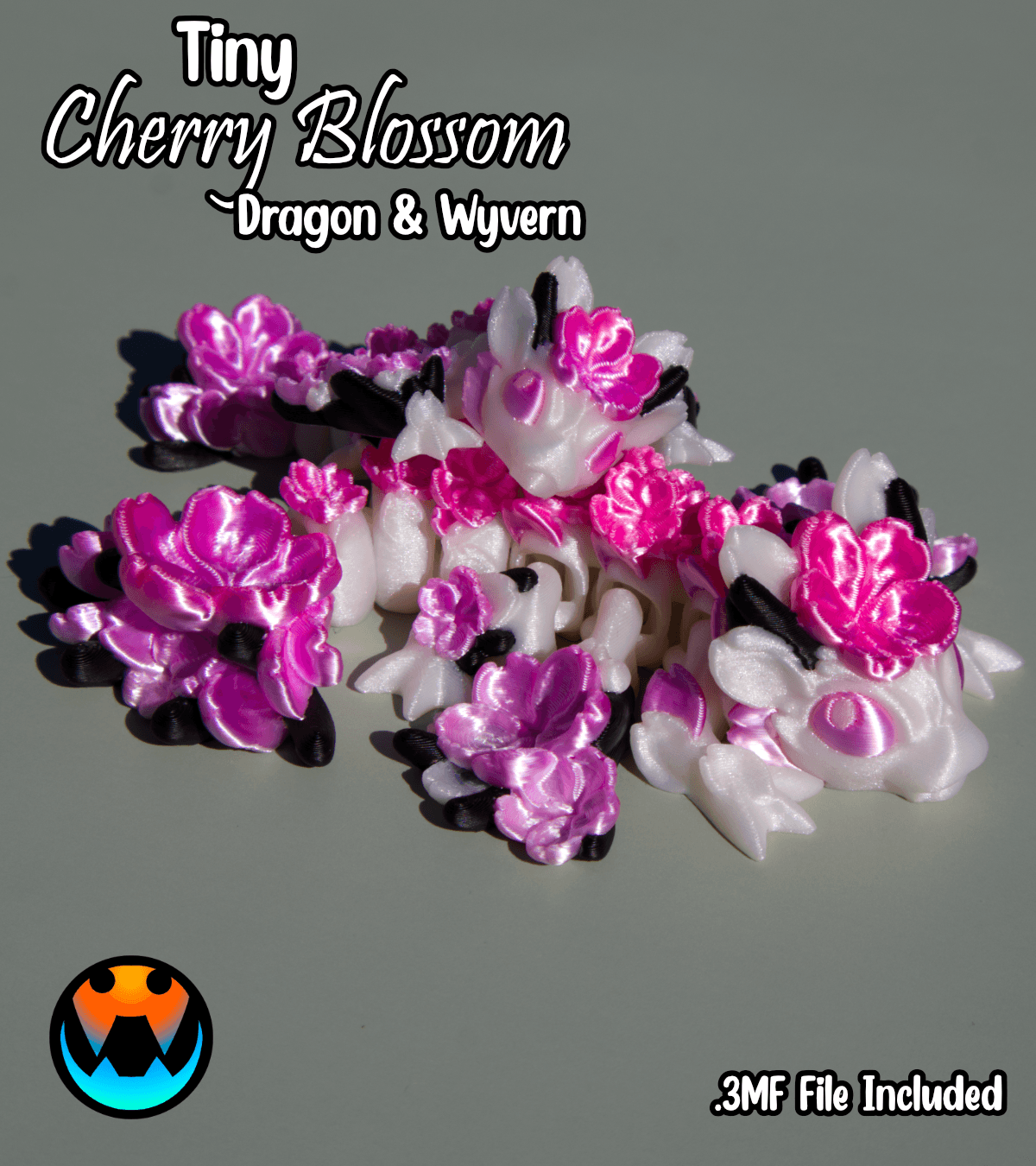 Tiny Cherry Blossom Dragon & Wyvern 3d model