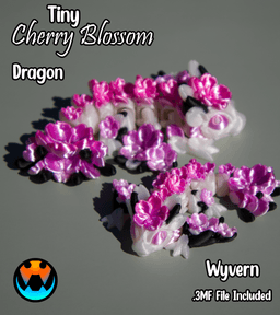 Tiny Cherry Blossom Dragon & Wyvern 3d model