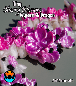 Tiny Cherry Blossom Dragon & Wyvern 3d model