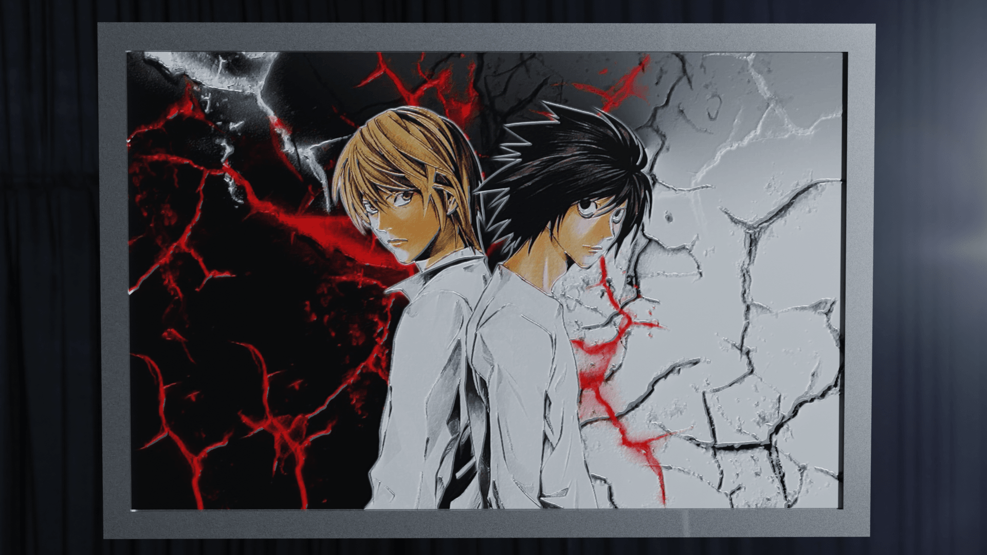 DEATHNOTE 3D PRINT TILE RELIEF ART 3d model