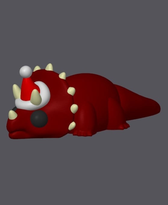Christmas Triceratops - Mini Monster #7 3d model