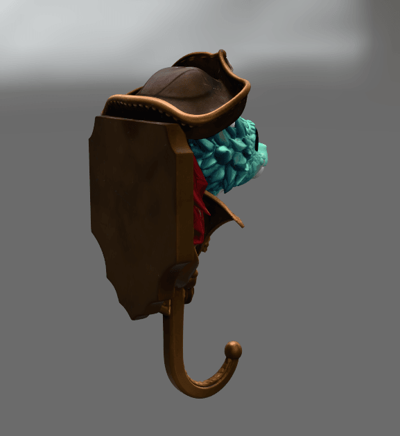 Pirate Dragon Key Holder STL File for 3D Print 3d model