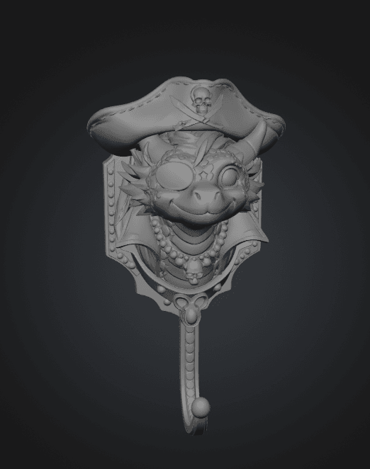 Pirate Dragon Key Holder STL File for 3D Print 3d model
