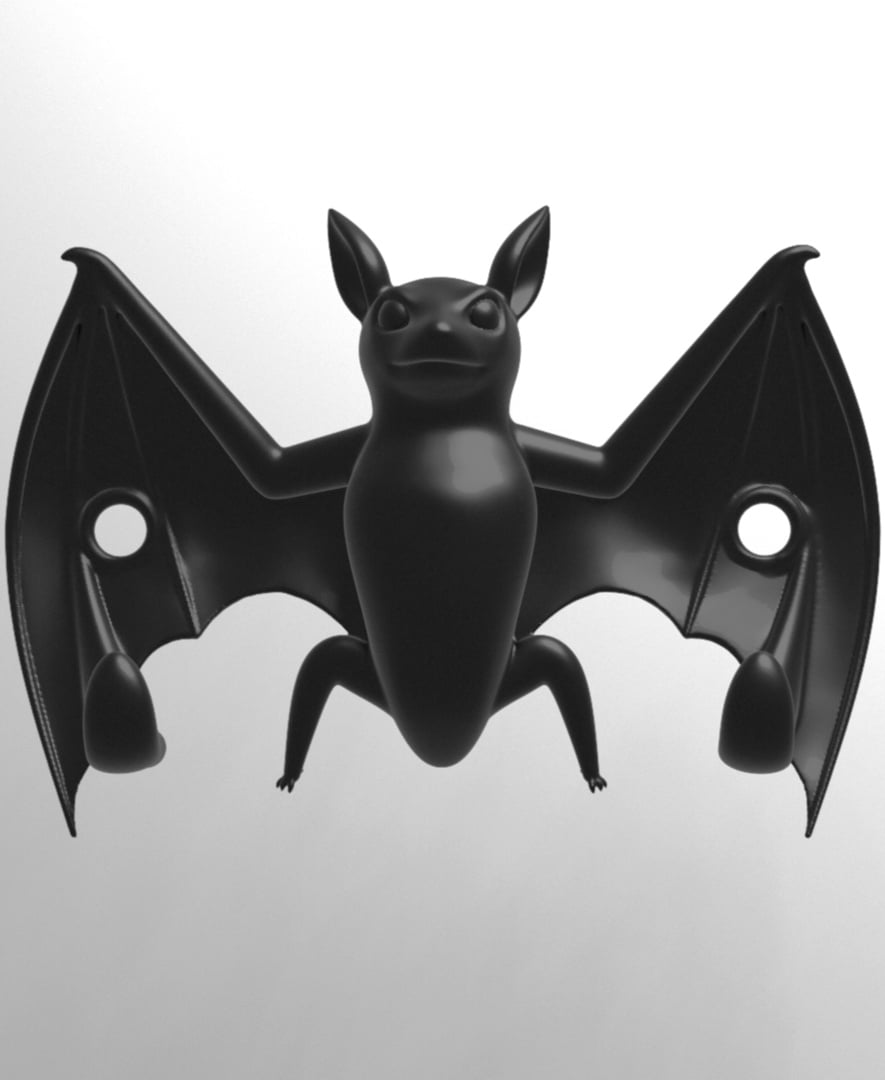 Bat-Shaped Wall-Mount Coat Hanger 3d model