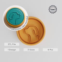 Dog Shape Cutter & Stamp, Ideal for Cookies & Fondant, Set of 6, Small to Large Sizes, Animal Pet Canine Design PRODUCT_18 3d model