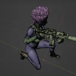 Sexy Sniper Girl – 3D Printable STL Figure v2 3d model