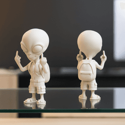 Funny Alien Figure | Middle Finger Alien Statue | Rude Sci-Fi Decor 3d model