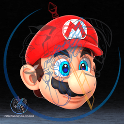 Italian Red Plumber Mask 3D Printer STL File 3d model