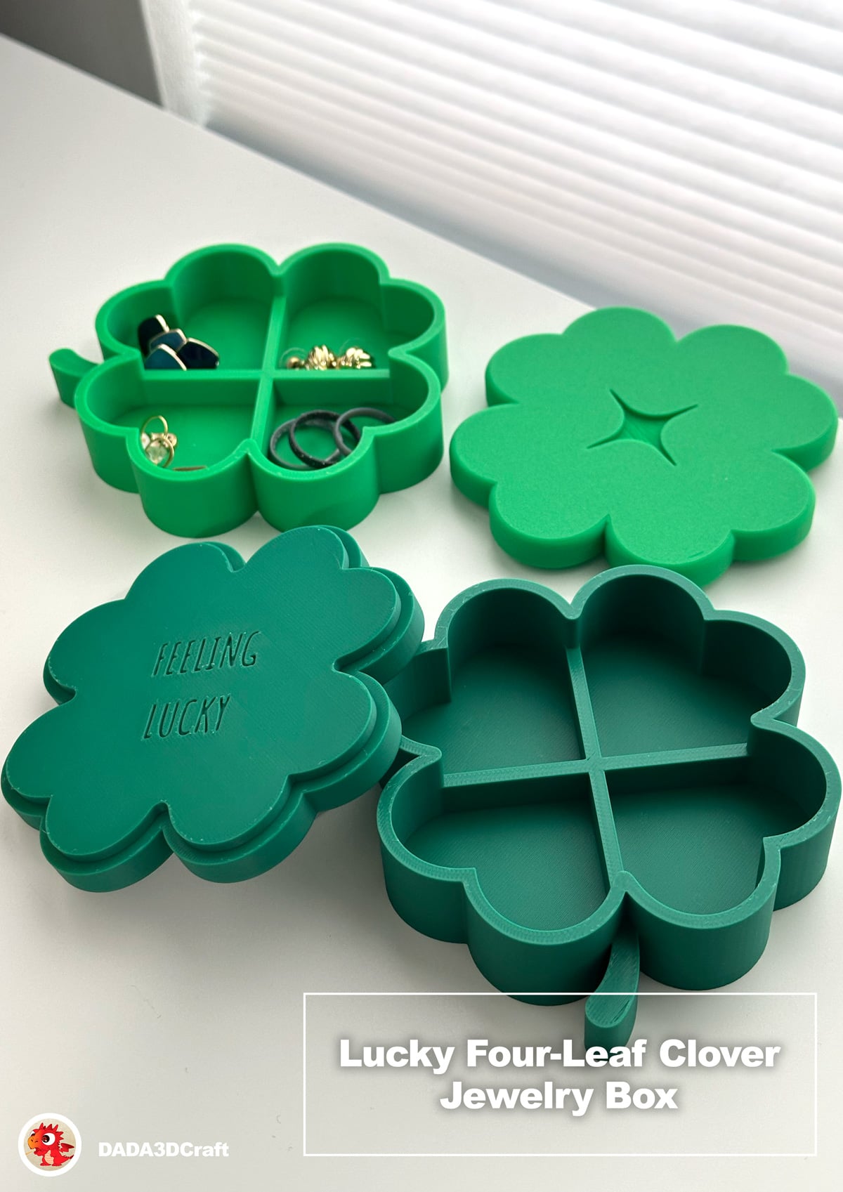 Lucky Four-Leaf Clover Jewelry Box 3d model