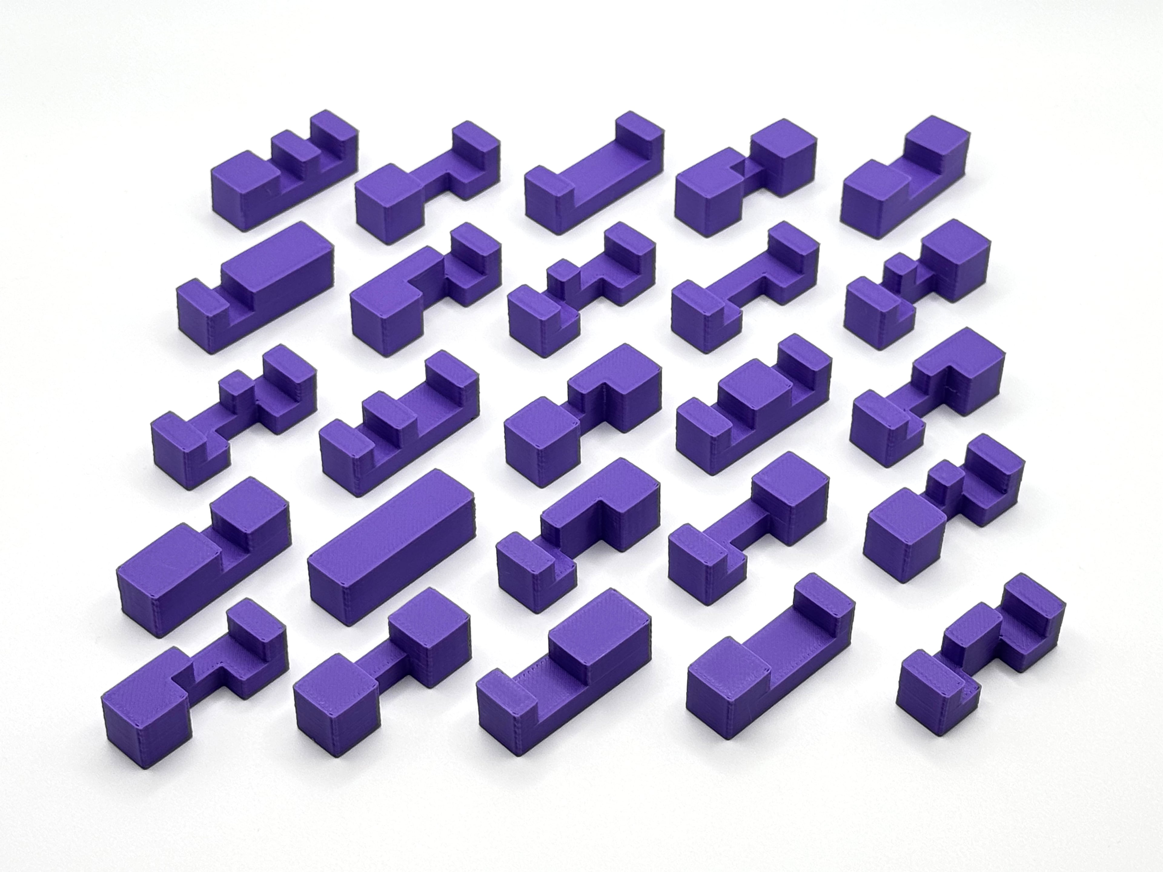 25-Piece Burr Puzzle Set with Box 3d model