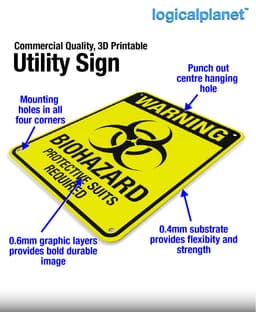 WARNING | BIOHAZARD PROTECTIVE SUITS REQUIRED 3d model