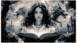 Opening the Book on History and Fantasy, Dragons and Castles - Wall Art 3d model