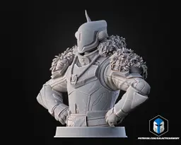 Destiny Lord Shaxx Figurines - Bust Pose 1 - 3D Print Files 3d model