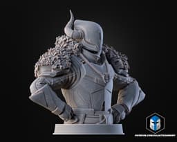 Destiny Lord Shaxx Figurines - Bust Pose 1 - 3D Print Files 3d model