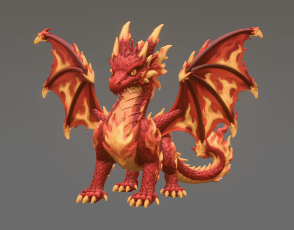 Inferno Flame Dragon STL File for 3D Print 3d model