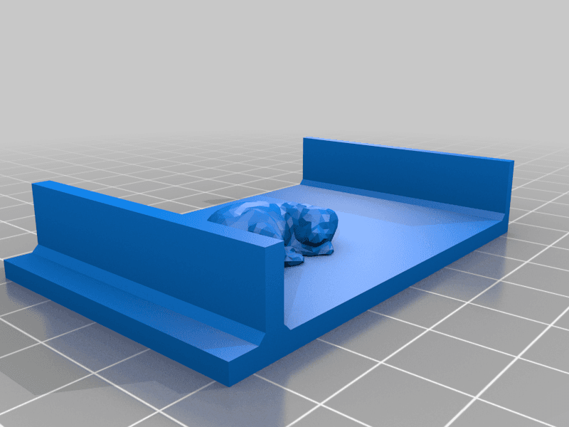 Dog Sleeping Beneath Bed Figure - LED Illuminated 3d model