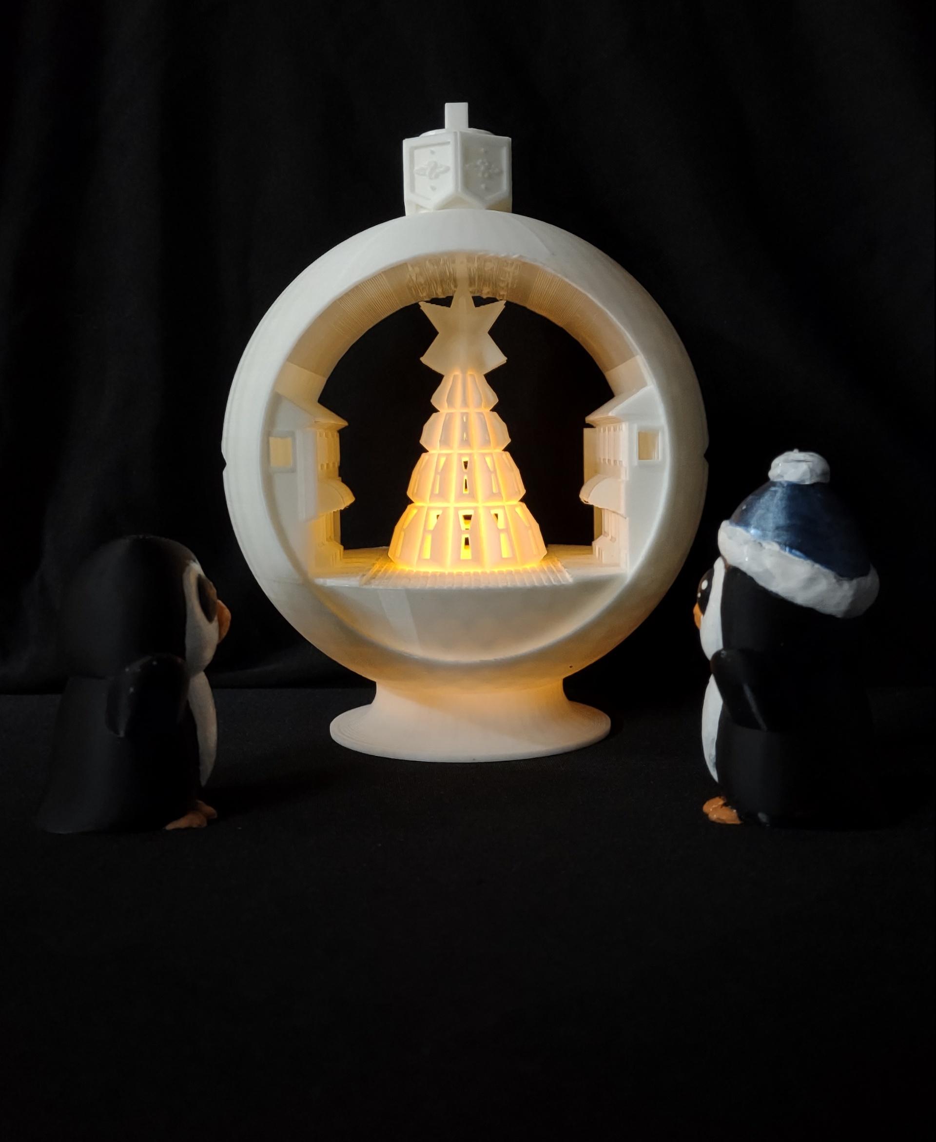 Snowglobe Votive Ornament - Xmas Town - Wonderful Print - 3d model