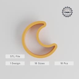 Crescent Moon Shape Cutter Set, 18 Sizes 0.75"-5", Cookie & Fondant Tool, Clay Craft Arc Design STL PRODUCT_1167 3d model