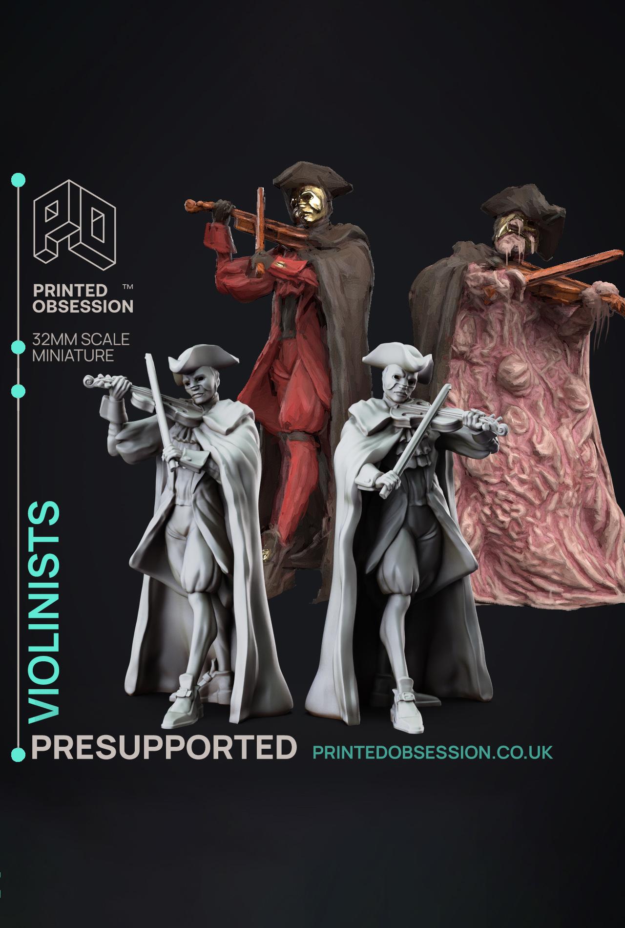 Violinists - Lady of Pox - PRESUPPORTED - Illustrated and Stats - 32mm scale			 3d model