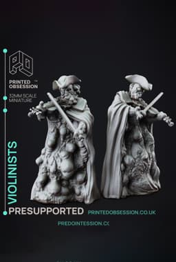Violinists - Lady of Pox - PRESUPPORTED - Illustrated and Stats - 32mm scale 3d model