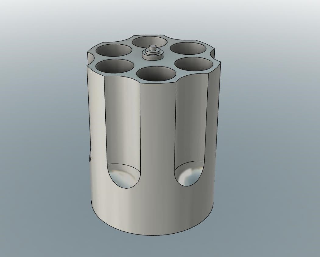 6 Shooter Desktop Pen Holder.step 3d model