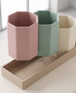 Modular Hexagonal Desk Organizer Set 3d model